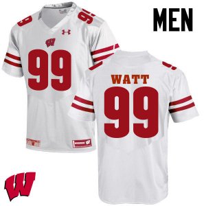 Men's Wisconsin Badgers NCAA #99 J. J. Watt White Authentic Under Armour Stitched College Football Jersey NO31V87TK